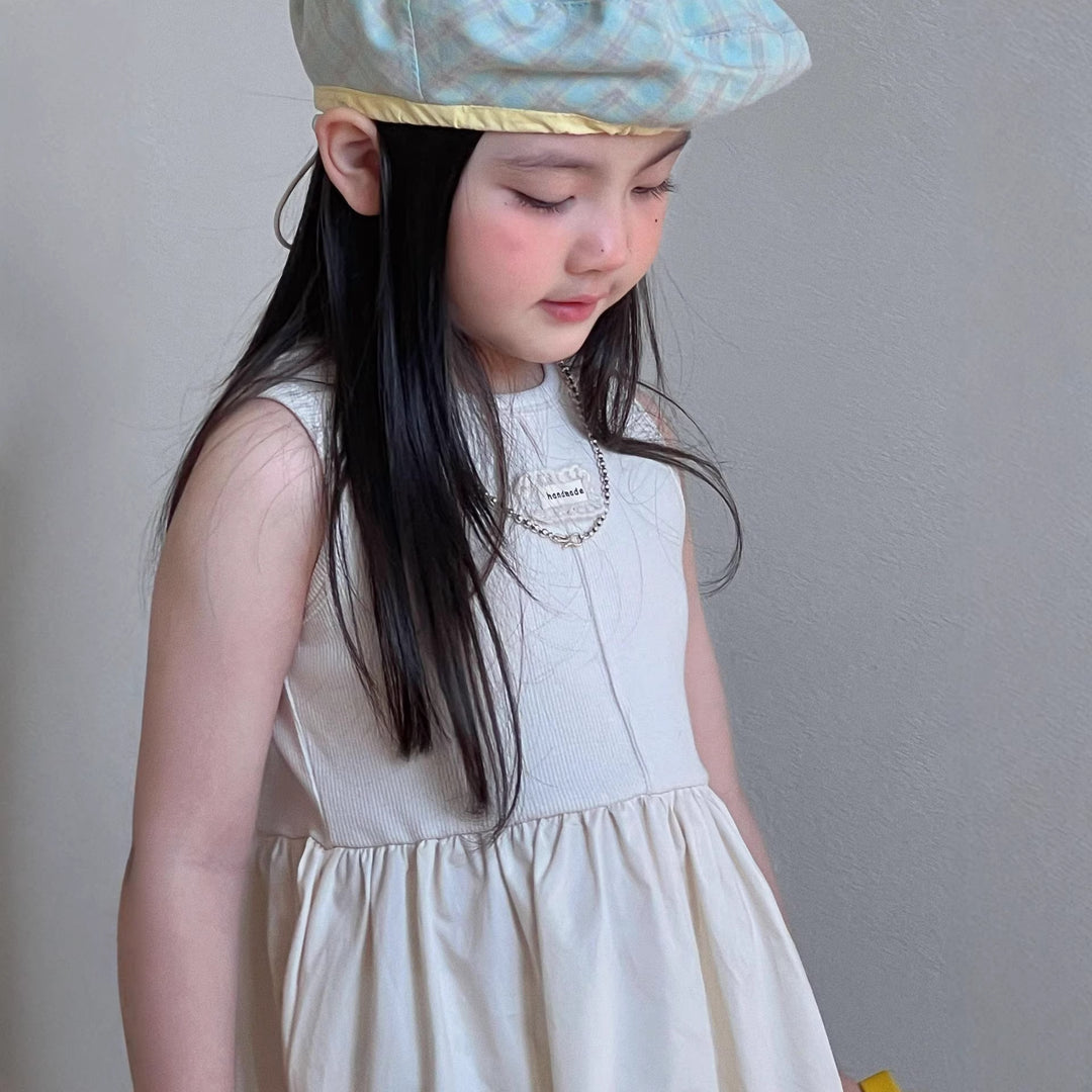 【90-150】ウエスト切替ノースリワンピース