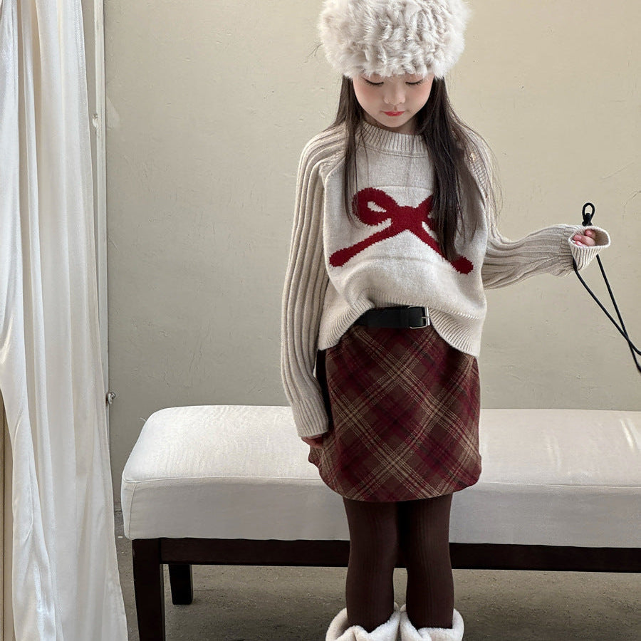 【90-150】ショルダーボタンニットトップス