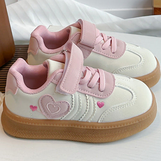 【13.5-18.0】ハートデザインワンベルトスニーカー