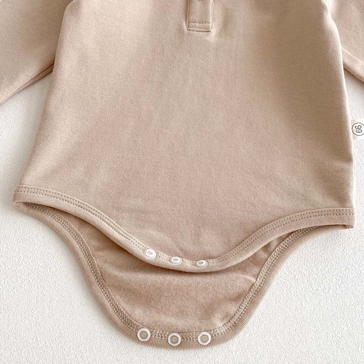 【73-90】ラウンドカラー長袖ロンパース