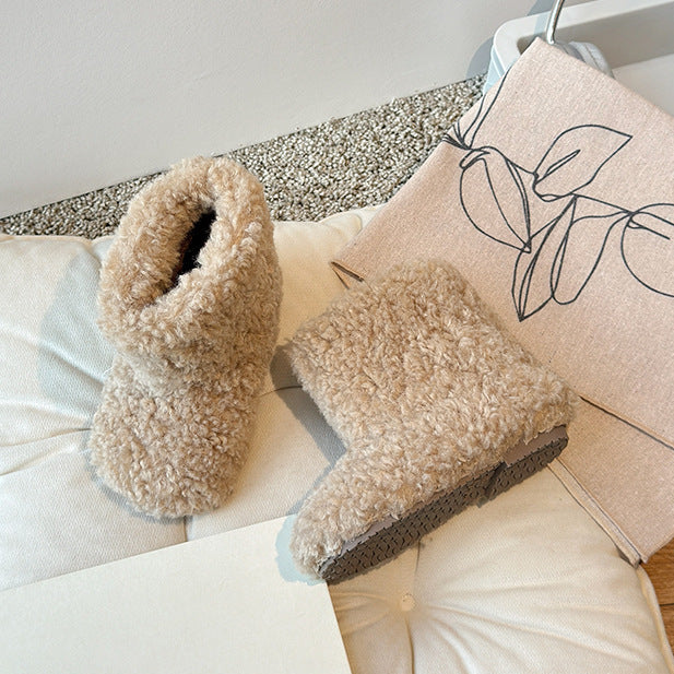 【13.5-20.0】ふわふわショートブーツ