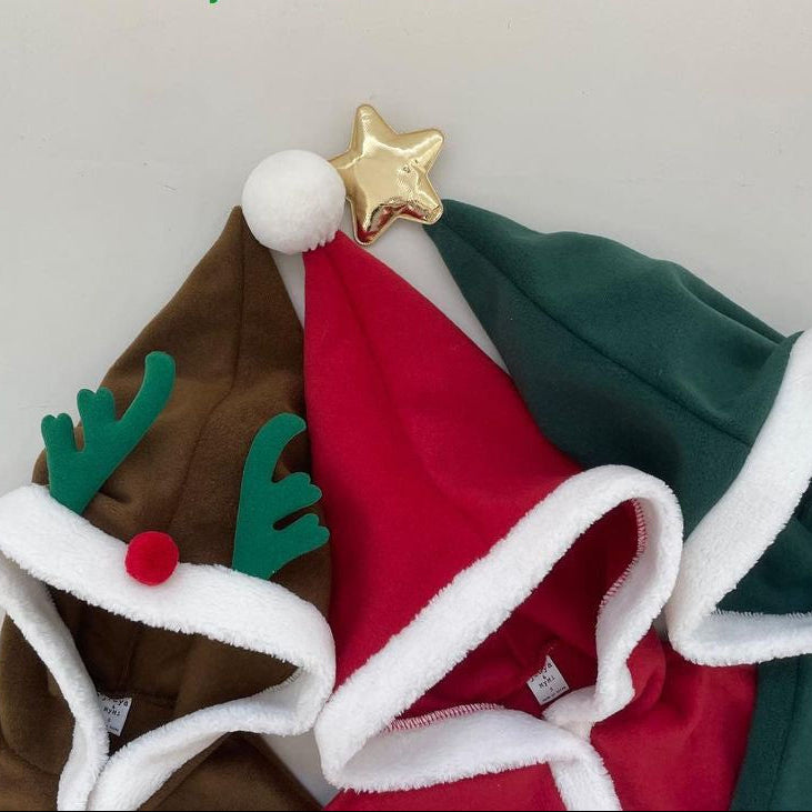 【73-100】クリスマスデザインポンチョ