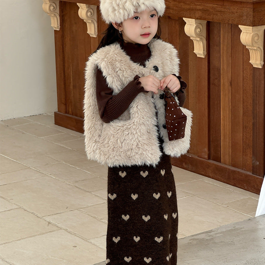 【90-150】パフスリーブハイネックセーター