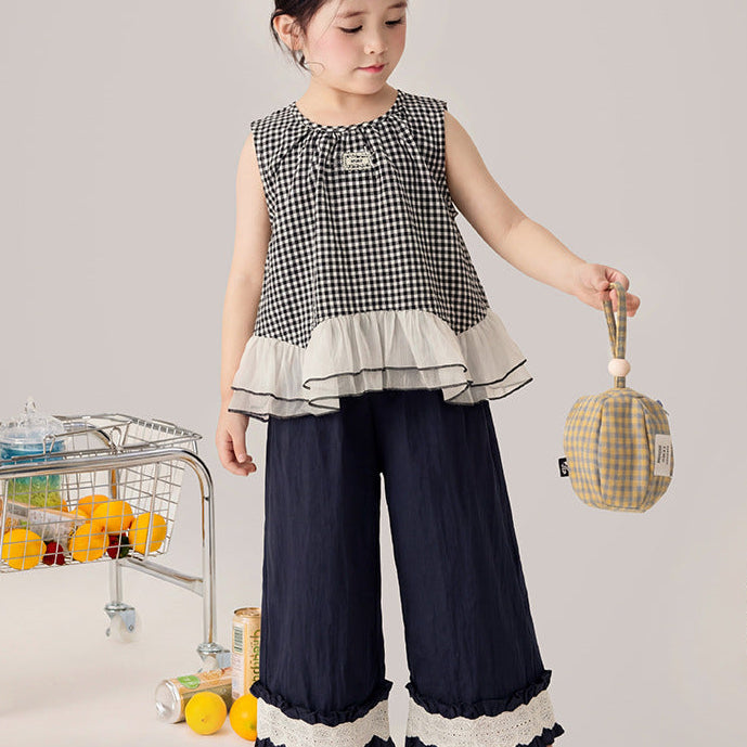 【90-150】ヘムデザインロングパンツ