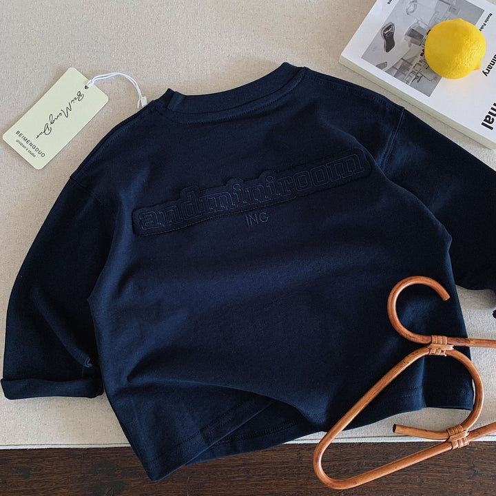 【90-150】バックエンボスロゴ長袖Tシャツ