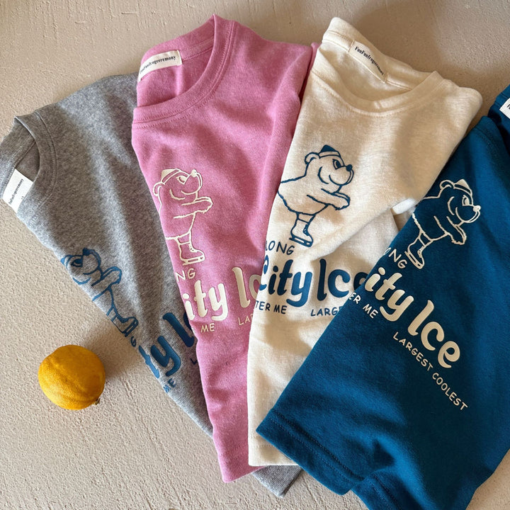 【90-140】ロゴ＆bear Tシャツ