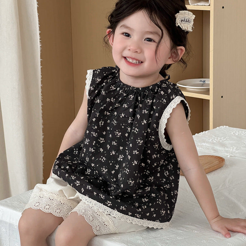 【90-140】レースヘムショートパンツ