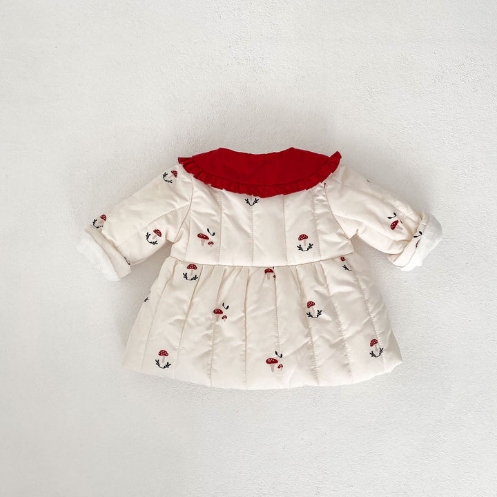 【73-100】きのこ柄裏フリースコート