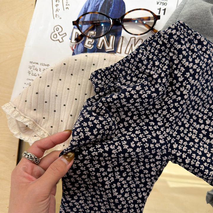 【80-130】フリルヘムロングパンツ