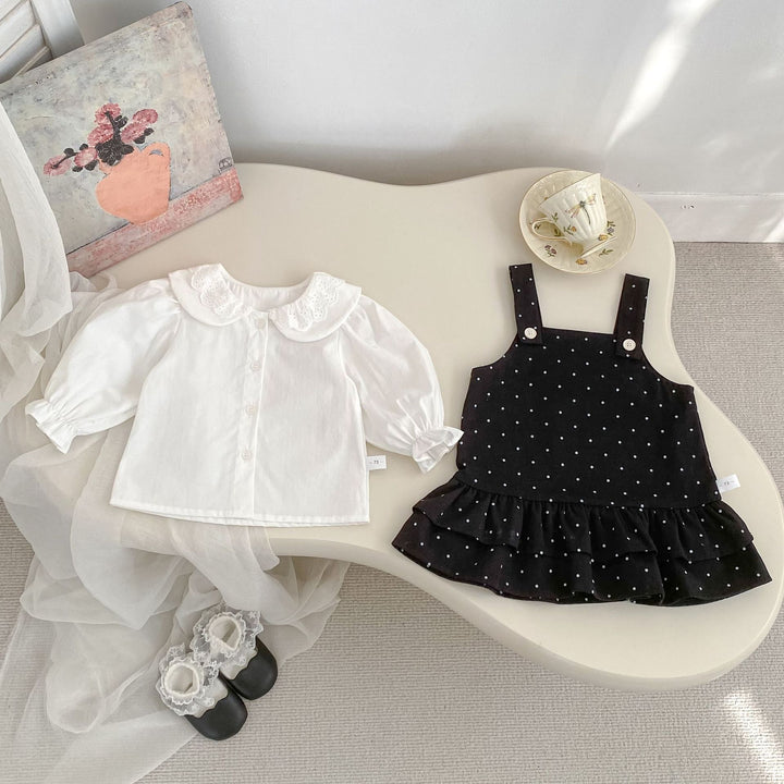 【73-120】ドット柄サロペットスカート