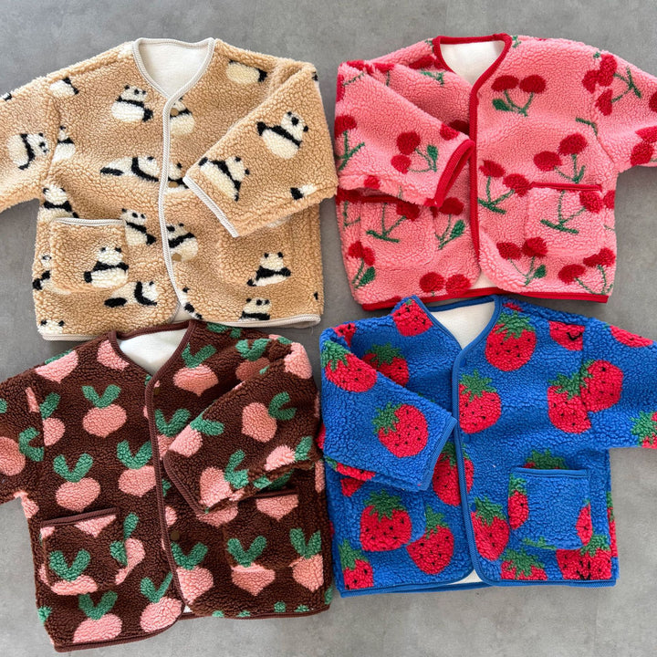 【80-150】ノーカラーパターンプリントジャケット