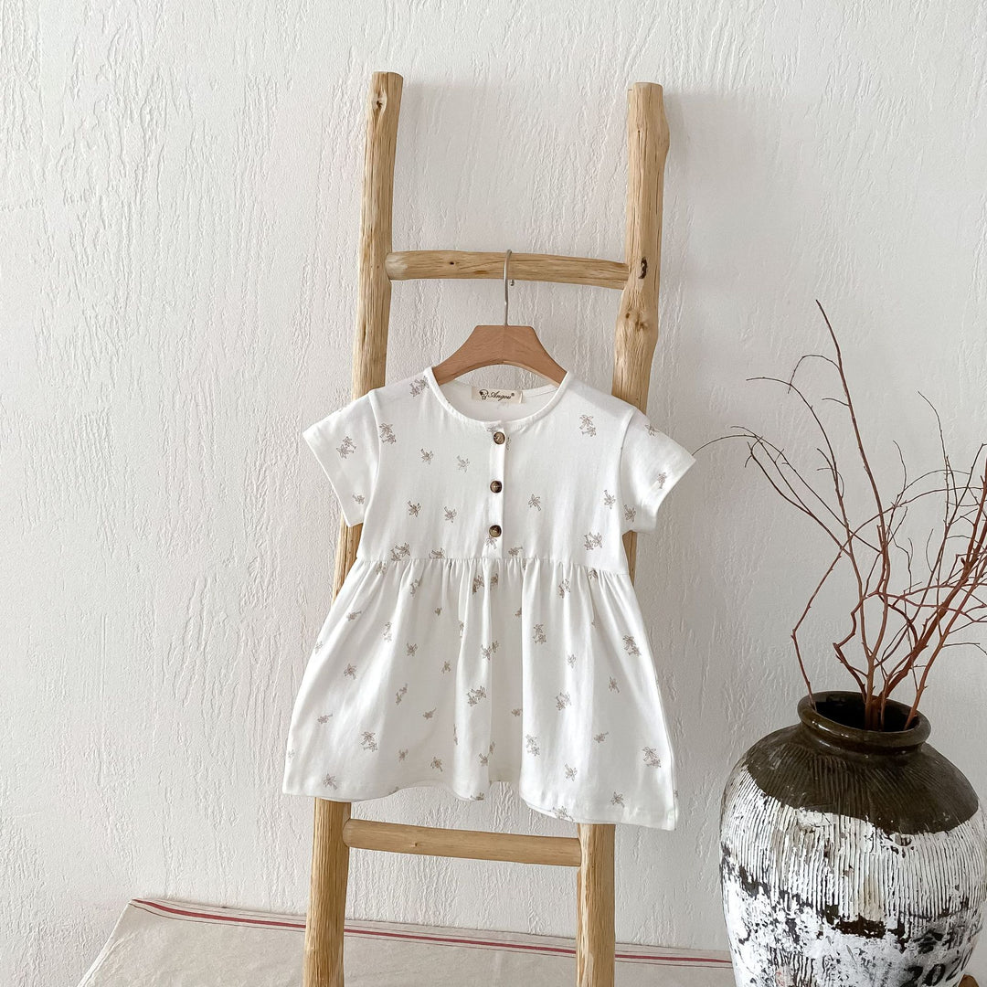 【80-130】パームツリー半袖ワンピース