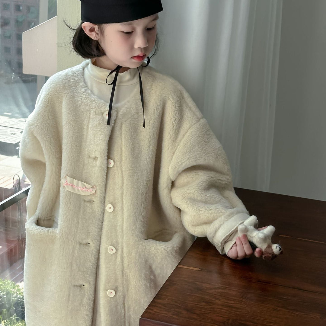 【90-150】ワンポイントふわふわコート