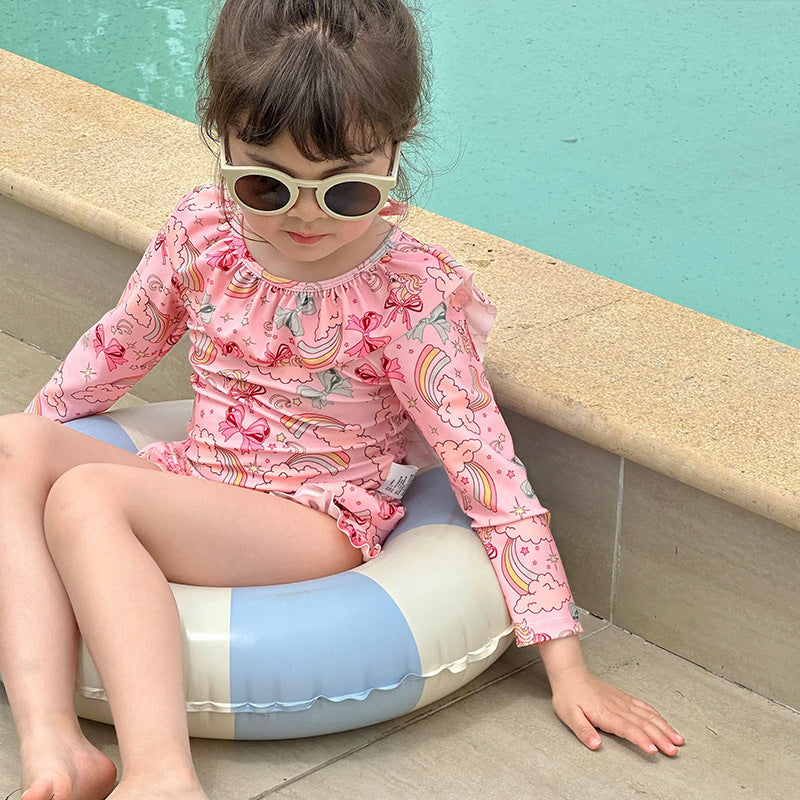 【80-135】帽子付きキュートデザインスイムウェア