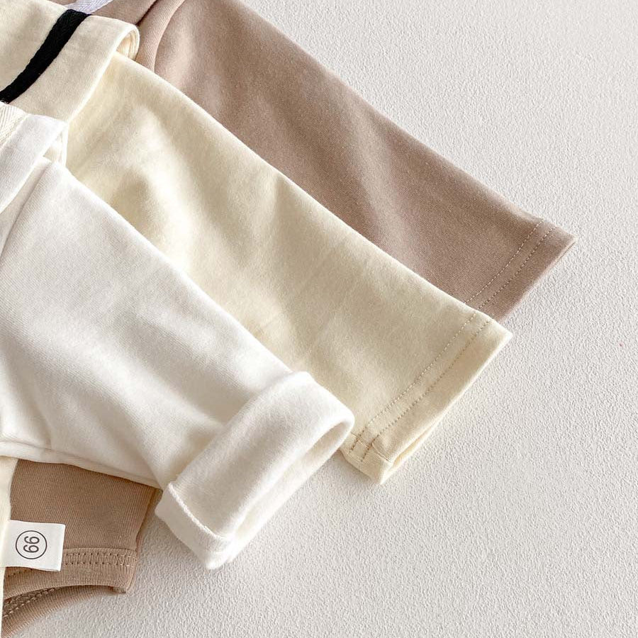 【73-90】ラウンドカラー長袖ロンパース