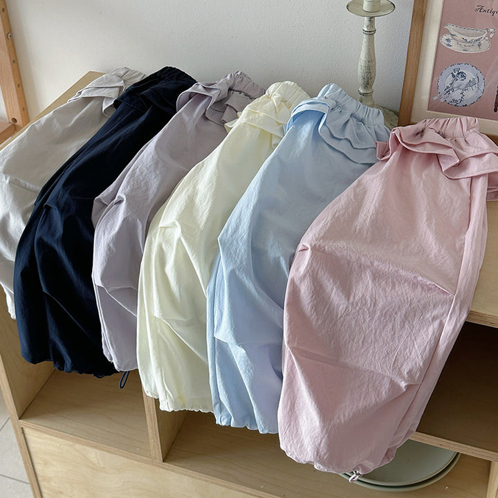 【90-150】ウエストフリルパラシュートパンツ