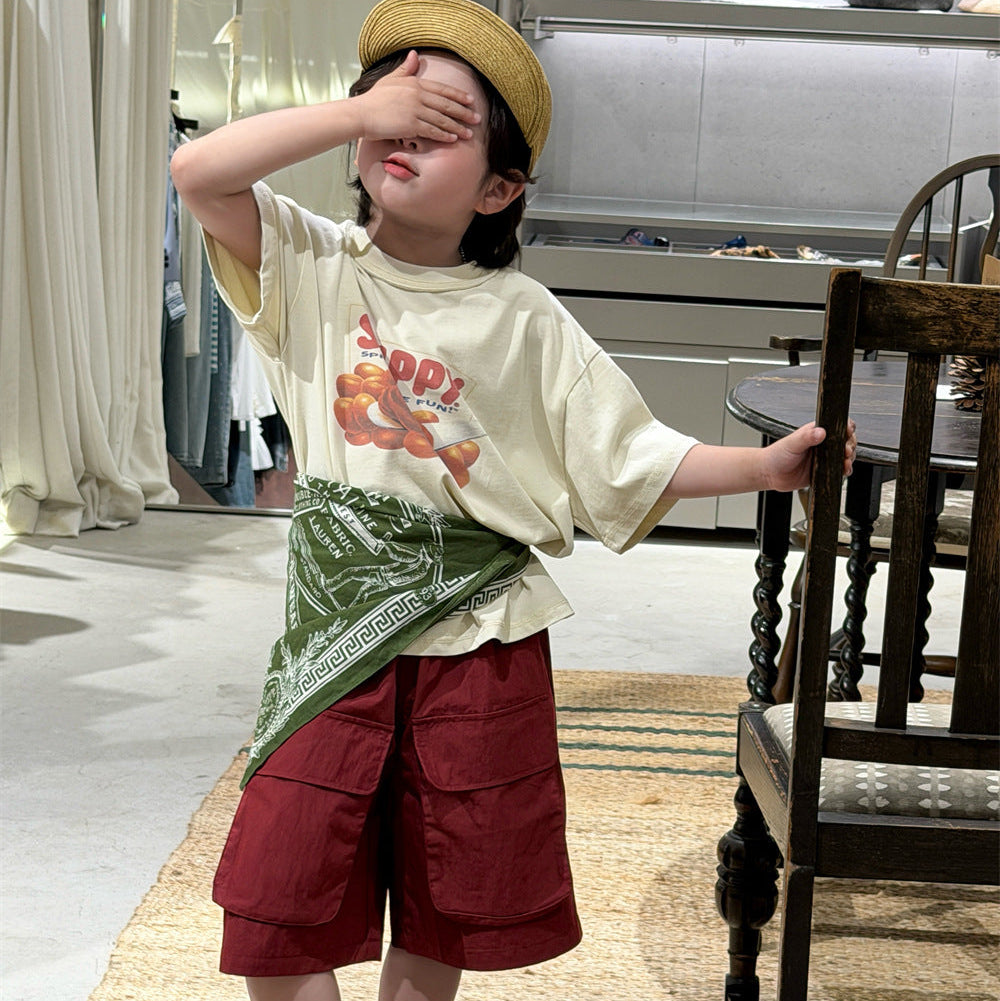 【90-150】フロントプリントTシャツ