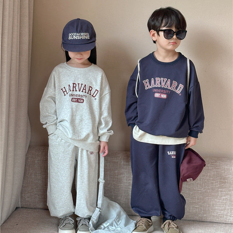 【90-140】ロゴデザインスウェットセットアップ