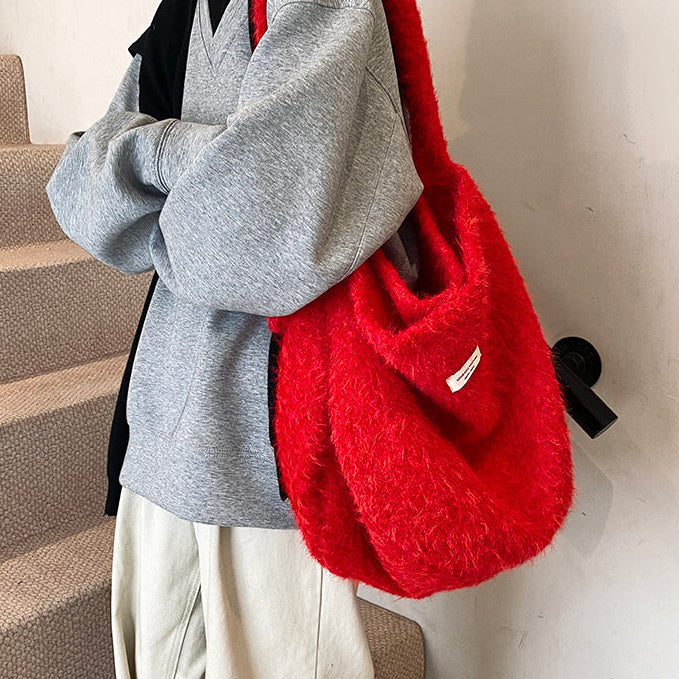 あったかニットショルダーバッグ