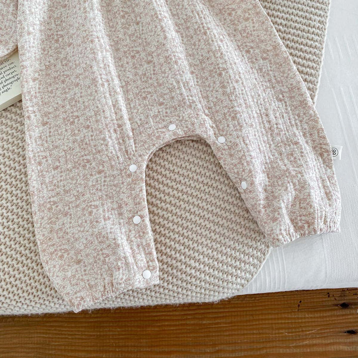 【73-90】ラッフルカラー小花柄ロンパース