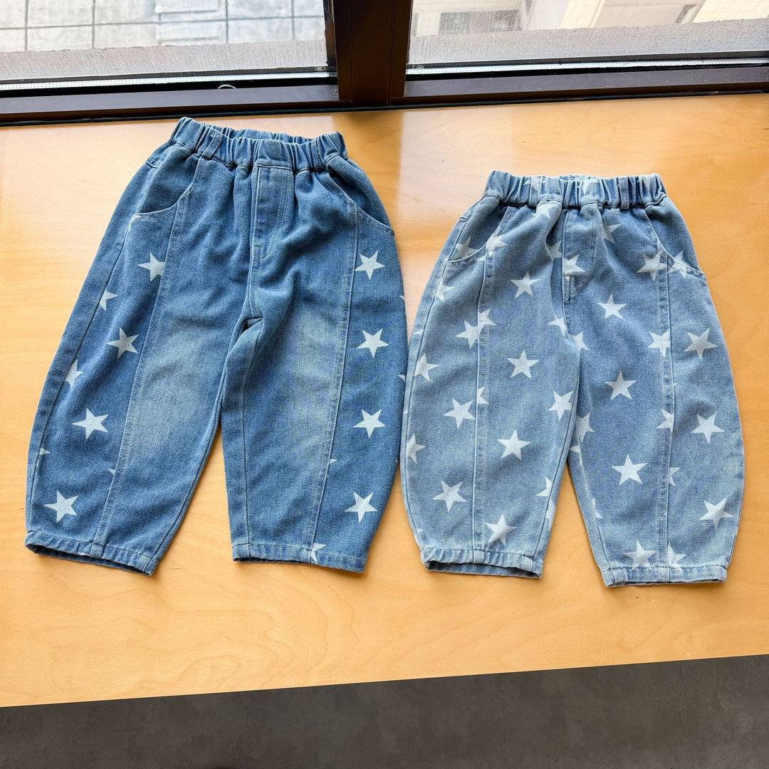 【80-150】星柄デザインボールデニムパンツ