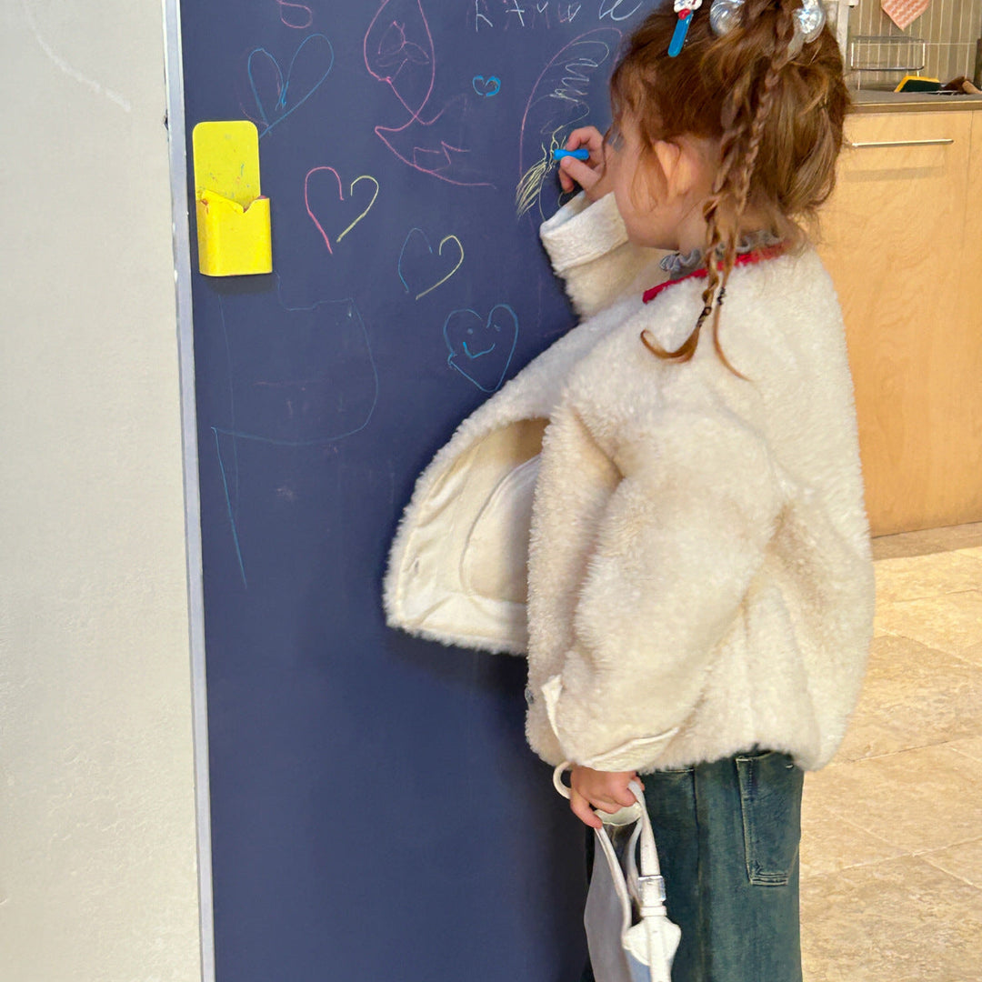 【90-140】ボタンデザインボアショートコート