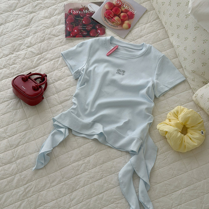 【90-150】サイドフリルTシャツ