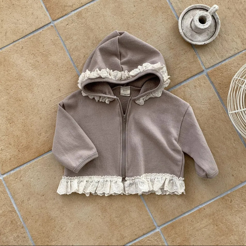 【73-100】レースデザインフルジップパーカー