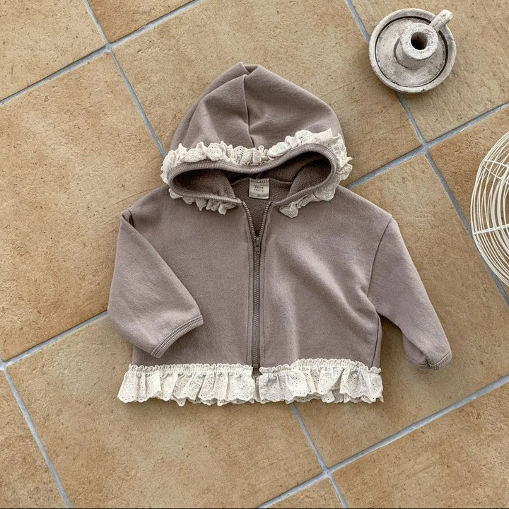 【73-100】レースデザインフルジップパーカー