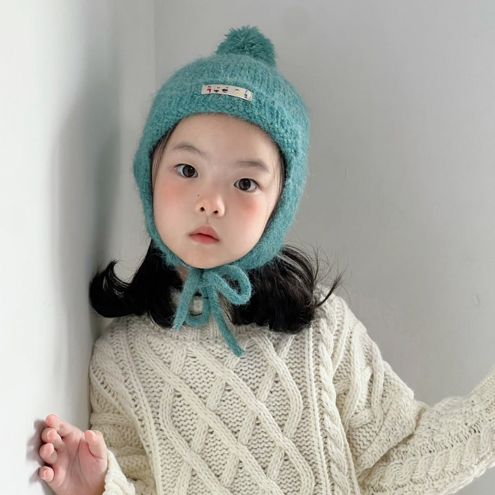 【48-52cm】耳あて付きニット帽