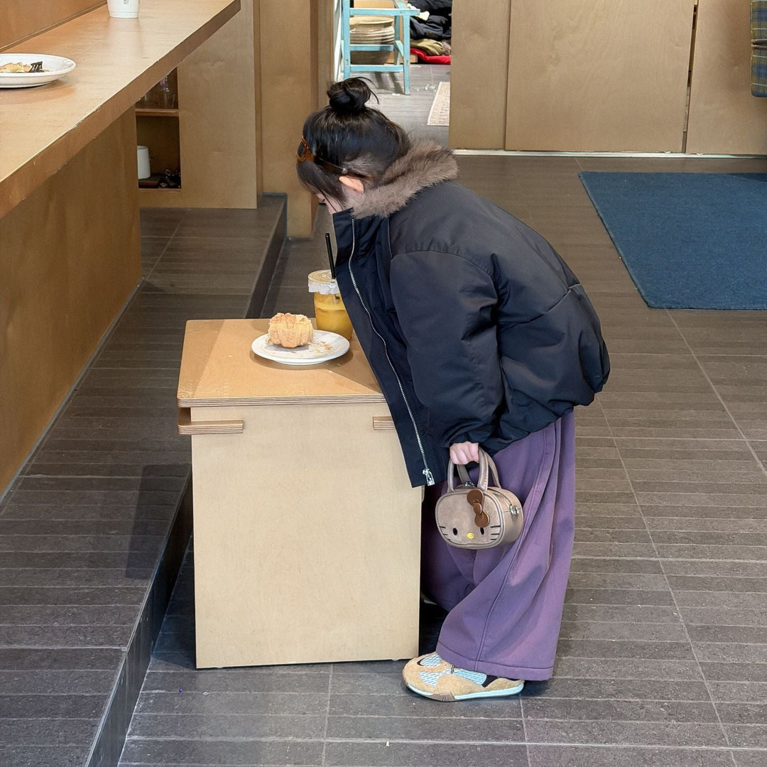 【90-140】あったかワイドパンツ