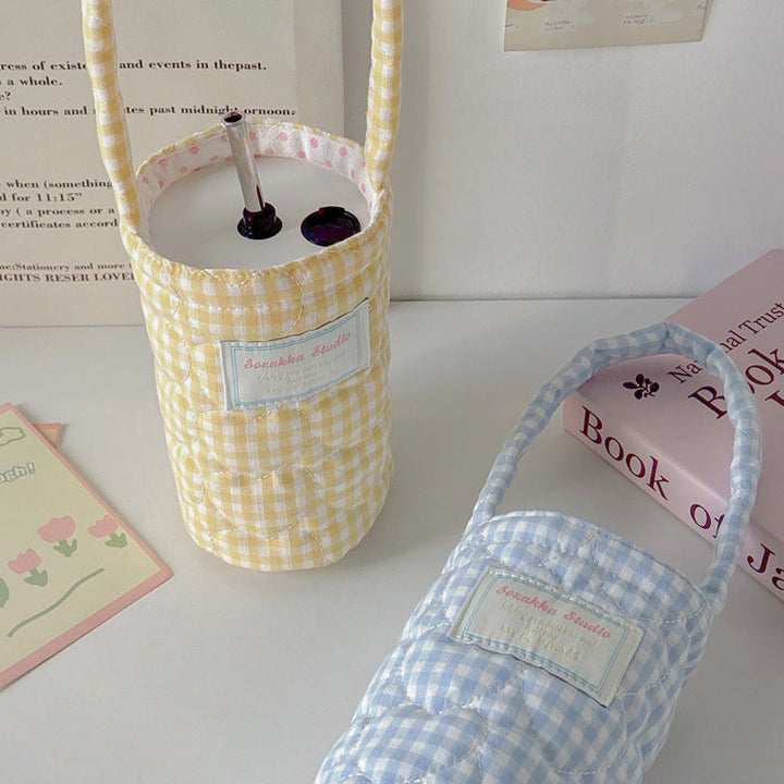 チェック柄カップホルダー