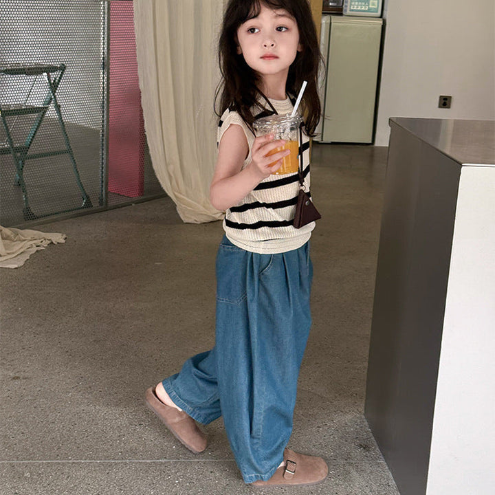 【90-150】リラックスデニムパンツ