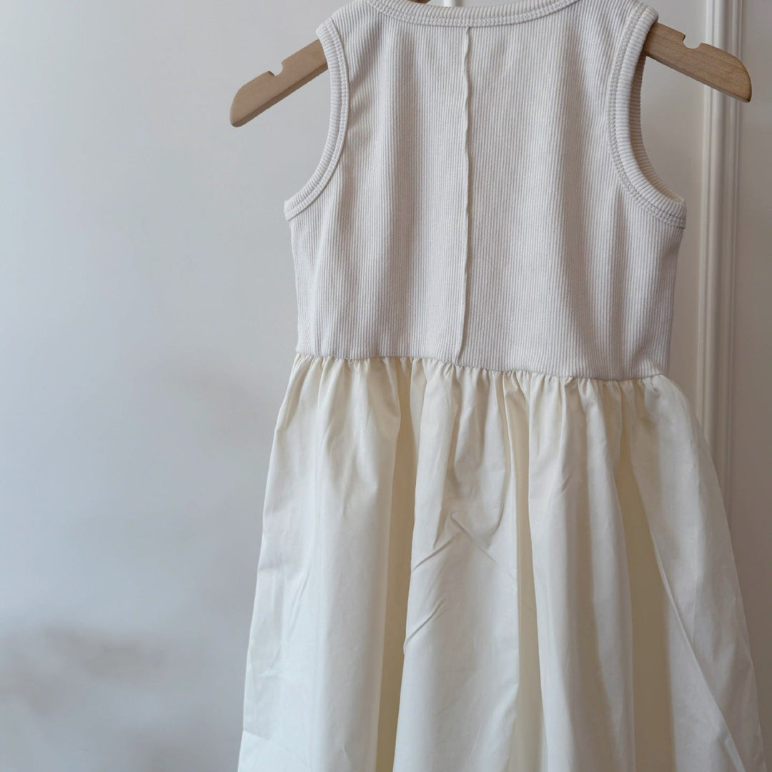 【90-150】ウエスト切替ノースリワンピース