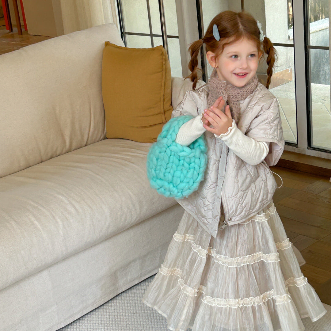 【90-150】ハイネックメロウデザインニット