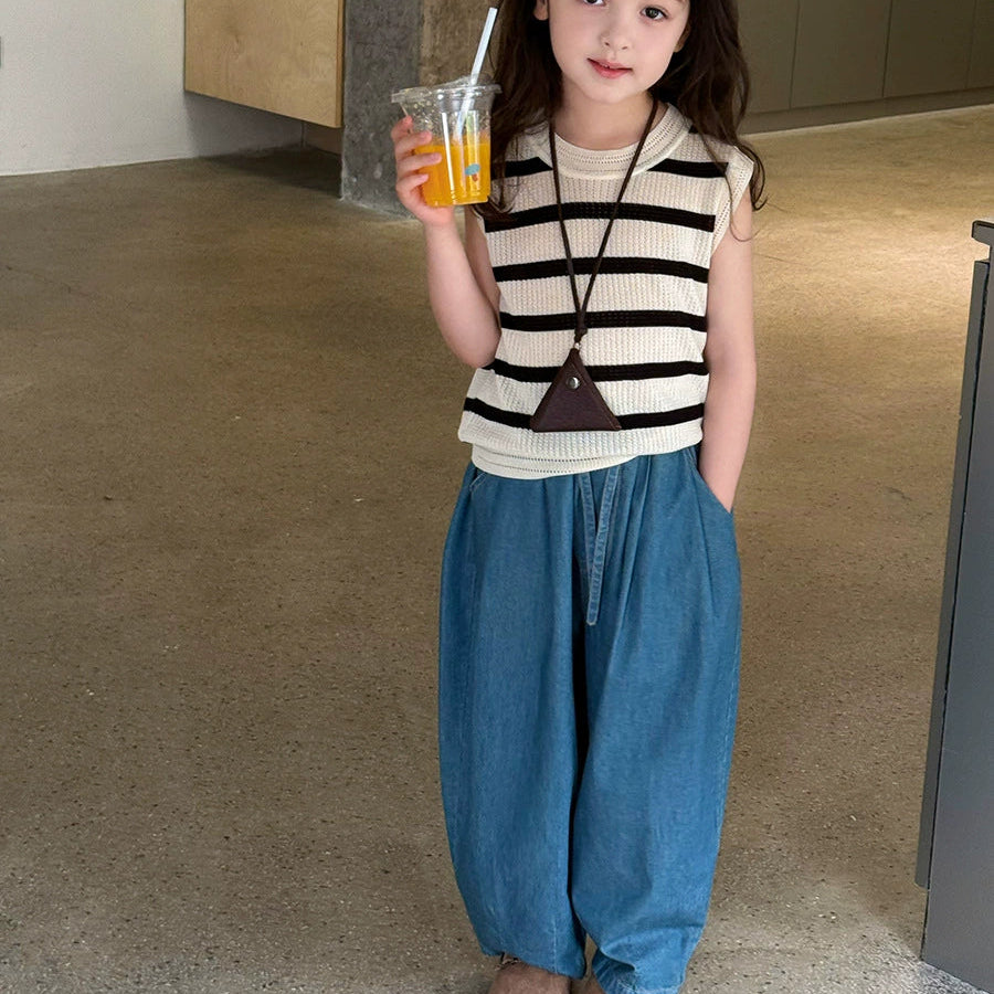【90-150】リラックスデニムパンツ