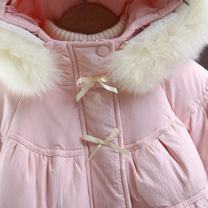 【80-130】キュートデザイン中綿ショートコート