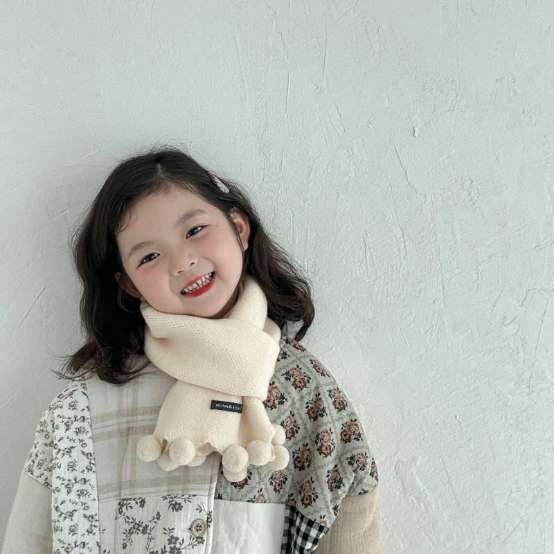 ポンポンデザインマフラー