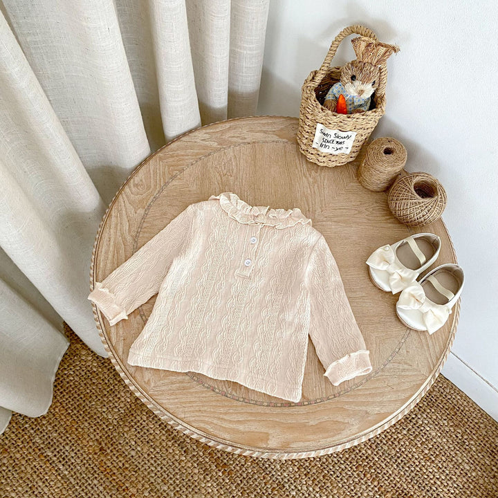 【73-110】フリルカラー長袖トップス