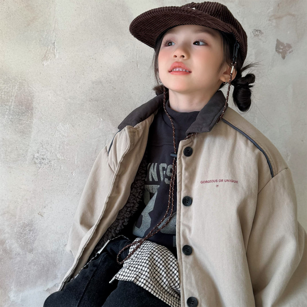 【80-130】バイカラー中綿ジャケット