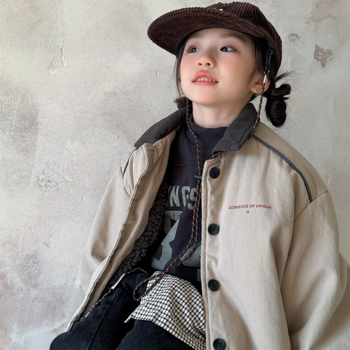 【80-130】バイカラー中綿ジャケット