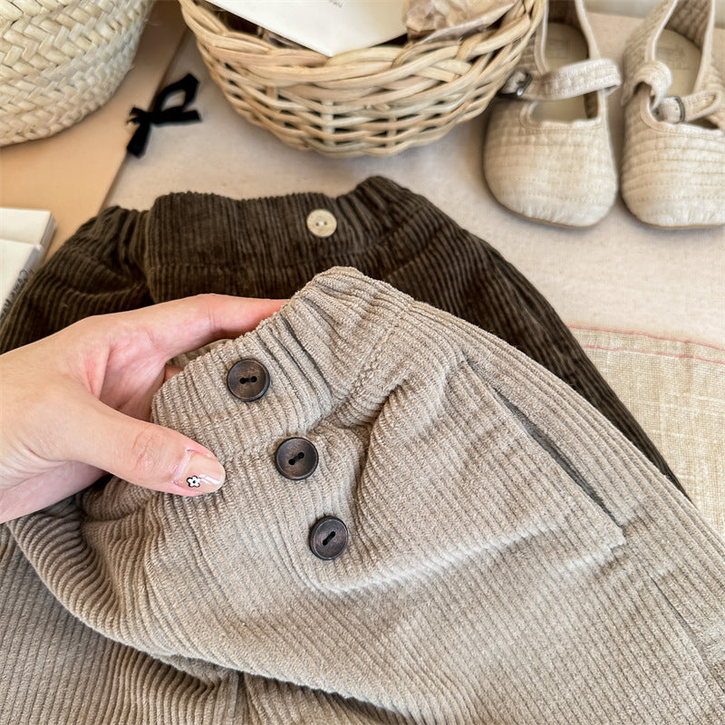 【80-130】コーデュロイワイドパンツ