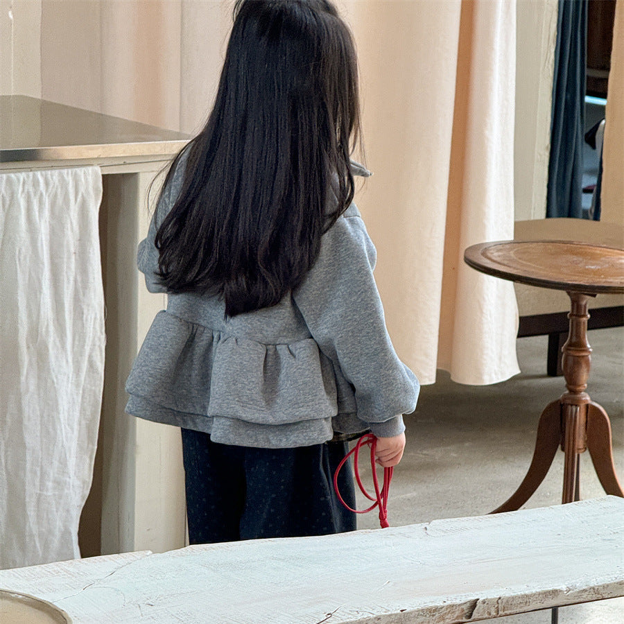 【90-140】ハイネックティアードフルジップトップス