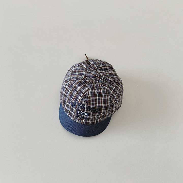 【46-49cm】ロゴデザイン総柄ベビーキャップ