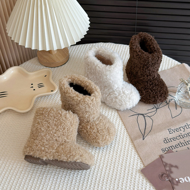 【13.5-21.0】ふわもこショートブーツ