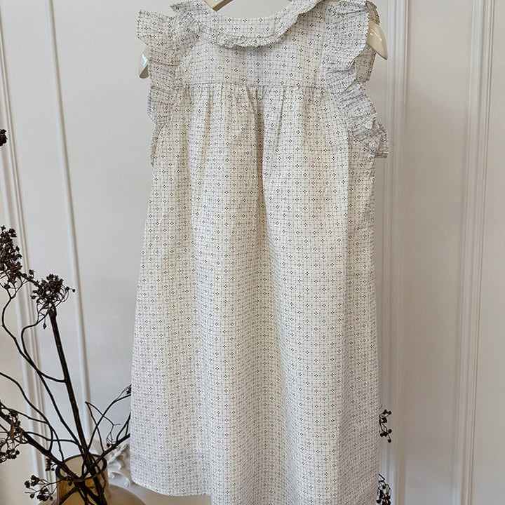 【90-150】総柄フリルデザインワンピース