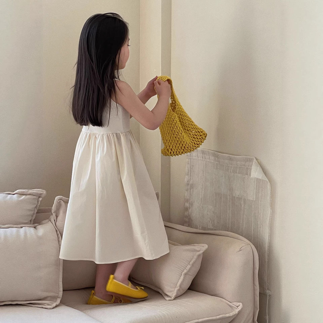 【90-150】ウエスト切替ノースリワンピース