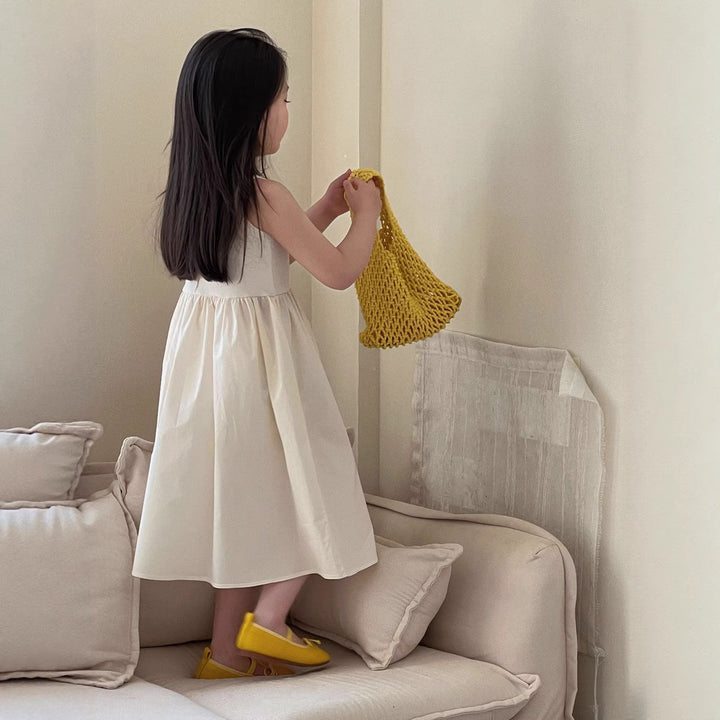 【90-150】ウエスト切替ノースリワンピース