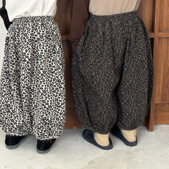 【80-140】レオパード柄リラックスパンツ