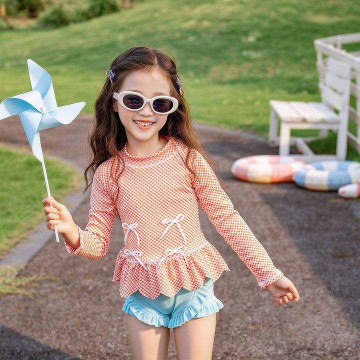 【90-140】フリル＆リボンデザインセパレートスイムウェア